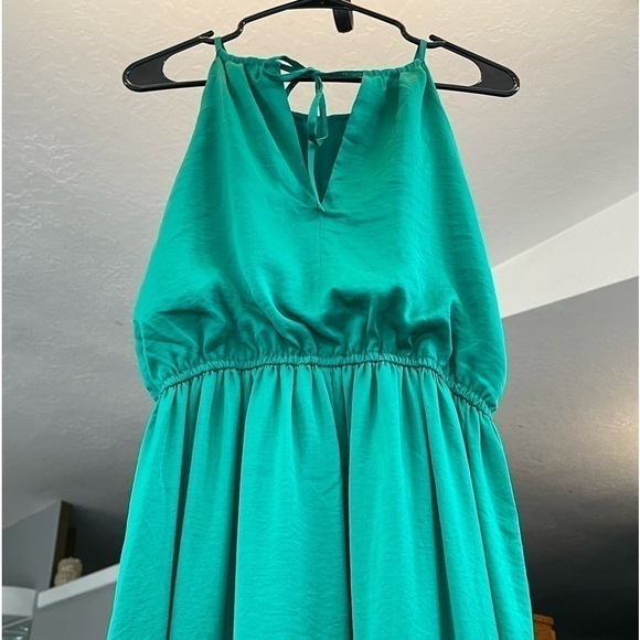 Banana Republic NWT Emerald Green Midi  Spaghetti Strap Sleeveless‎ Dress 10P - Picture 4 of 6